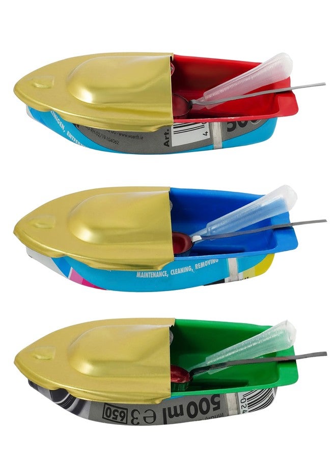 TOOLART® 3 Pcs Steam Powered Toy Boat Set | Pop Pop Mini Metal Candle Boat for Kids | Retro Science Toy | Color May Vary (rg_steam_Boat_3S) - Image 2